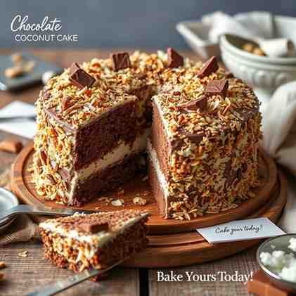 Chocolate Coconut Cake Recipe - Bake Yours Today